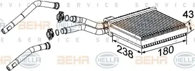 8FH 351 315-631 BEHR/HELLA/PAGID Радиатор отопителя салона