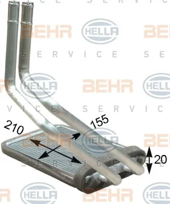 8FH 351 315-691 BEHR/HELLA/PAGID Радиатор отопителя салона