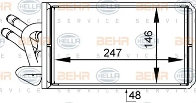 8FH 351 333-041 BEHR/HELLA/PAGID Радиатор отопителя салона