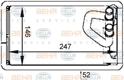 8FH 351 333-101 BEHR/HELLA/PAGID Радиатор отопителя салона