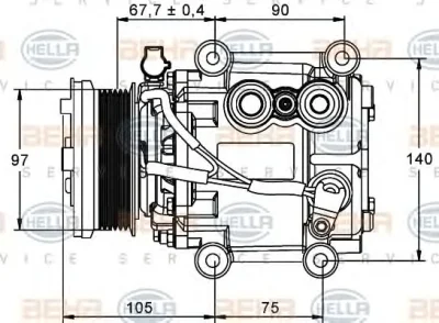 8FK 351 113-221 BEHR/HELLA/PAGID Компрессор кондиционера