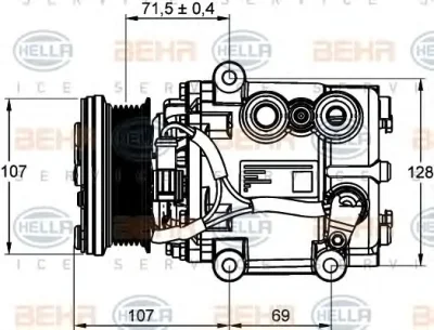 8FK 351 113-421 BEHR/HELLA/PAGID Компрессор кондиционера