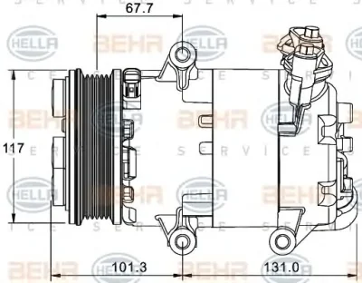 8FK 351 334-041 BEHR/HELLA/PAGID Компрессор кондиционера