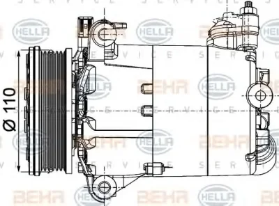 Компрессор кондиционера BEHR/HELLA/PAGID 8FK 351 334-351