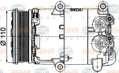 8FK 351 334-371 BEHR/HELLA/PAGID Компрессор кондиционера