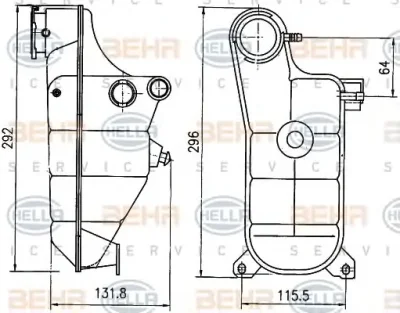 8MA 376 755-151 BEHR/HELLA/PAGID Расширительный бачок охлаждающей жидкости