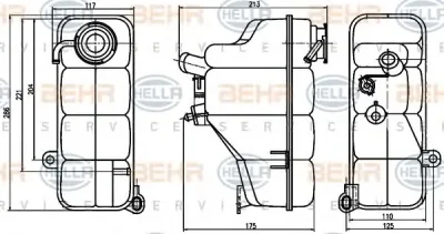 8MA 376 755-191 BEHR/HELLA/PAGID Расширительный бачок охлаждающей жидкости