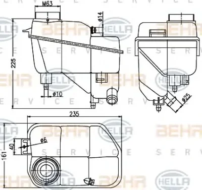 Расширительный бачок охлаждающей жидкости BEHR/HELLA/PAGID 8MA 376 789-701