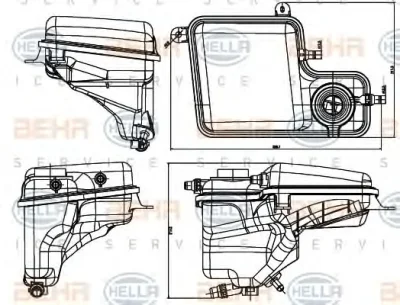 8MA 376 789-711 BEHR/HELLA/PAGID Расширительный бачок охлаждающей жидкости