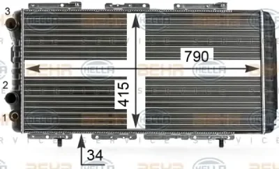 8MK 376 700-561 BEHR/HELLA/PAGID Радиатор охлаждения двигателя