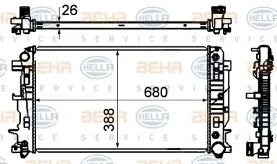 8MK 376 701-011 BEHR/HELLA/PAGID Радиатор охлаждения двигателя