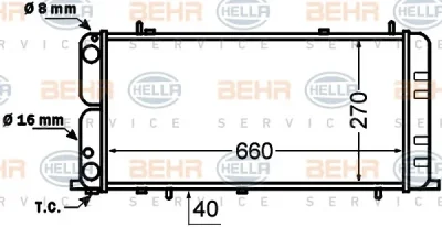 8MK 376 705-731 BEHR/HELLA/PAGID Радиатор охлаждения двигателя