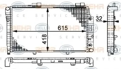 8MK 376 712-021 BEHR/HELLA/PAGID Радиатор охлаждения двигателя