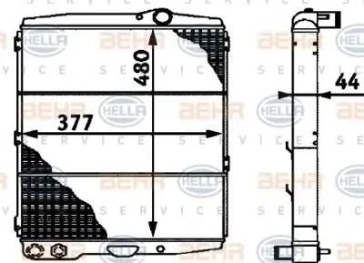 8MK 376 714-721 BEHR/HELLA/PAGID Радиатор охлаждения двигателя