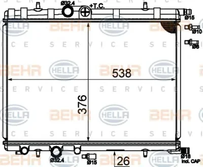 8MK 376 718-054 BEHR/HELLA/PAGID Радиатор охлаждения двигателя