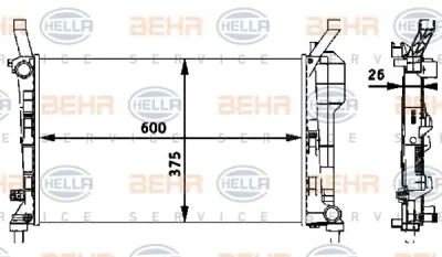 8MK 376 721-021 BEHR/HELLA/PAGID Радиатор охлаждения двигателя