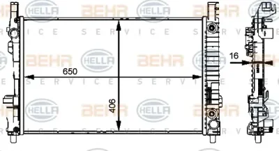 8MK 376 721-031 BEHR/HELLA/PAGID Радиатор охлаждения двигателя