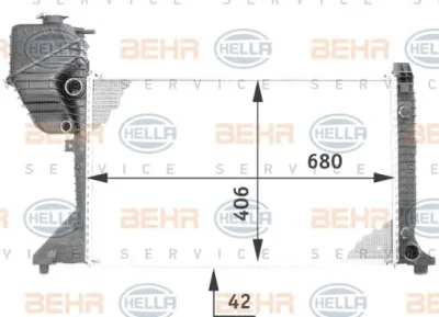 8MK 376 722-001 BEHR/HELLA/PAGID Радиатор охлаждения двигателя