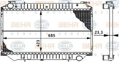 8MK 376 722-581 BEHR/HELLA/PAGID Радиатор охлаждения двигателя