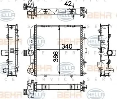 Радиатор охлаждения двигателя BEHR/HELLA/PAGID 8MK 376 733-671