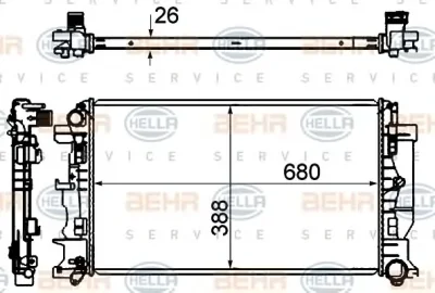 8MK 376 735-331 BEHR/HELLA/PAGID Радиатор охлаждения двигателя