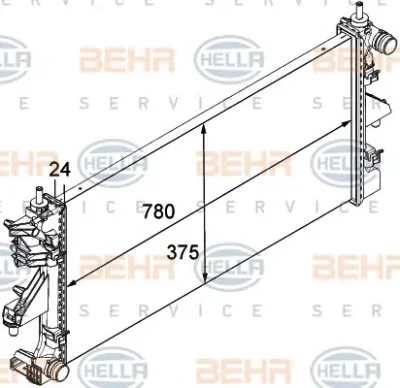 8MK 376 745-031 BEHR/HELLA/PAGID Радиатор охлаждения двигателя