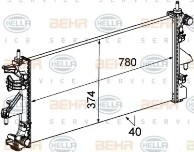 8MK 376 745-111 BEHR/HELLA/PAGID Радиатор охлаждения двигателя