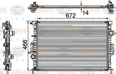 8MK 376 745-594 BEHR/HELLA/PAGID Радиатор охлаждения двигателя