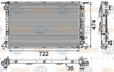 Радиатор охлаждения двигателя BEHR/HELLA/PAGID 8MK 376 745-651