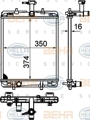 8MK 376 749-654 BEHR/HELLA/PAGID Радиатор охлаждения двигателя