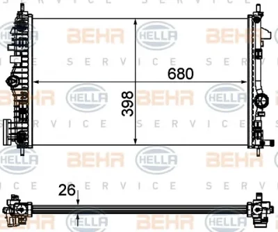 8MK 376 754-361 BEHR/HELLA/PAGID Радиатор охлаждения двигателя