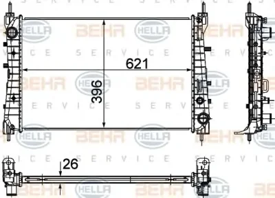 8MK 376 756-511 BEHR/HELLA/PAGID Радиатор охлаждения двигателя