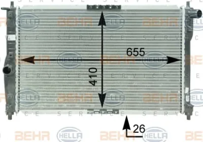 8MK 376 762-701 BEHR/HELLA/PAGID Радиатор охлаждения двигателя