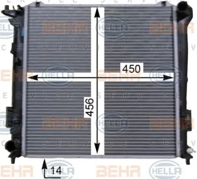 8MK 376 763-321 BEHR/HELLA/PAGID Радиатор охлаждения двигателя