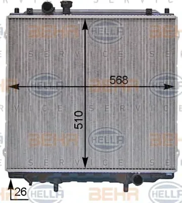 8MK 376 769-001 BEHR/HELLA/PAGID Радиатор охлаждения двигателя