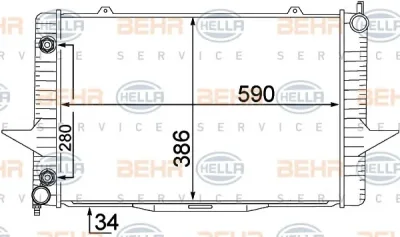 Радиатор охлаждения двигателя BEHR/HELLA/PAGID 8MK 376 774-201