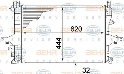 8MK 376 774-221 BEHR/HELLA/PAGID Радиатор охлаждения двигателя