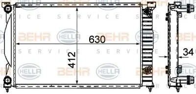 8MK 376 781-061 BEHR/HELLA/PAGID Радиатор охлаждения двигателя
