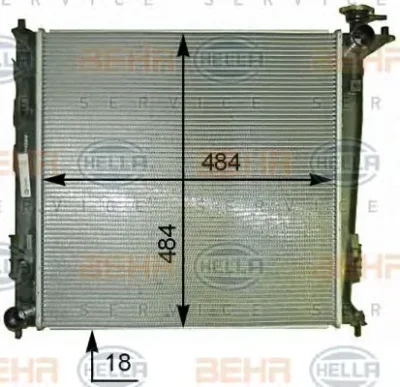 8MK 376 787-581 BEHR/HELLA/PAGID Радиатор охлаждения двигателя