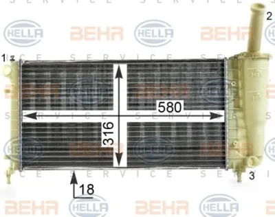 8MK 376 900-101 BEHR/HELLA/PAGID Радиатор охлаждения двигателя