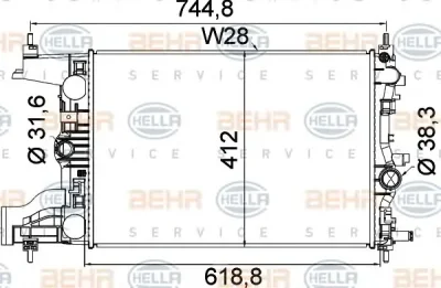 8MK 376 910-241 BEHR/HELLA/PAGID Радиатор охлаждения двигателя