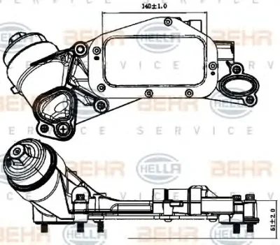 8MO 376 729-211 BEHR/HELLA/PAGID масляный радиатор двигателя