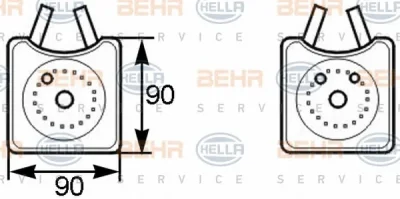 масляный радиатор двигателя BEHR/HELLA/PAGID 8MO 376 778-001
