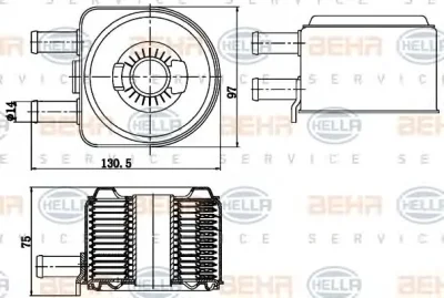 масляный радиатор двигателя BEHR/HELLA/PAGID 8MO 376 783-791