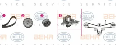 8MP 376 810-811 BEHR/HELLA/PAGID Водяной насос + комплект ГРМ