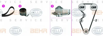 8MP 376 815-861 BEHR/HELLA/PAGID Водяной насос + комплект ГРМ