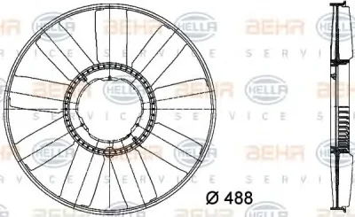 Крыльчатка вентилятора BEHR/HELLA/PAGID 8MV 376 733-211