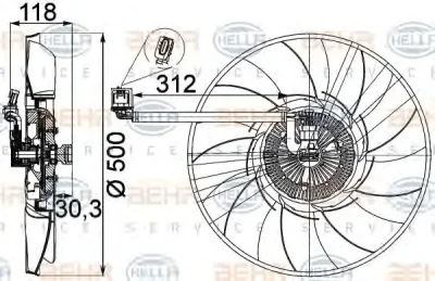 Вентилятор охлаждения радиатора BEHR/HELLA/PAGID 8MV 376 757-311