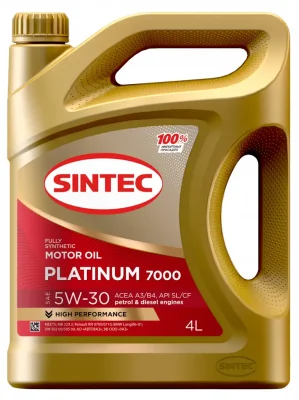 Platinum 7000 5W-30 A3/B4 4 л масло моторное SINTEC 600144