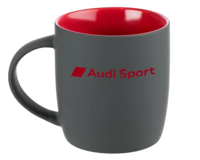 Фарфоровая кружка Audi Sport Mug, Soft-touch, 350ml, Grey/Red VAG 32922A2500